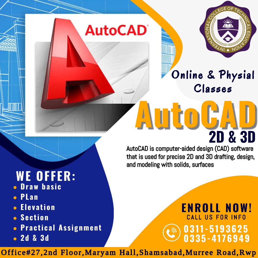 Autocad 2D 3D civil course in Haripur